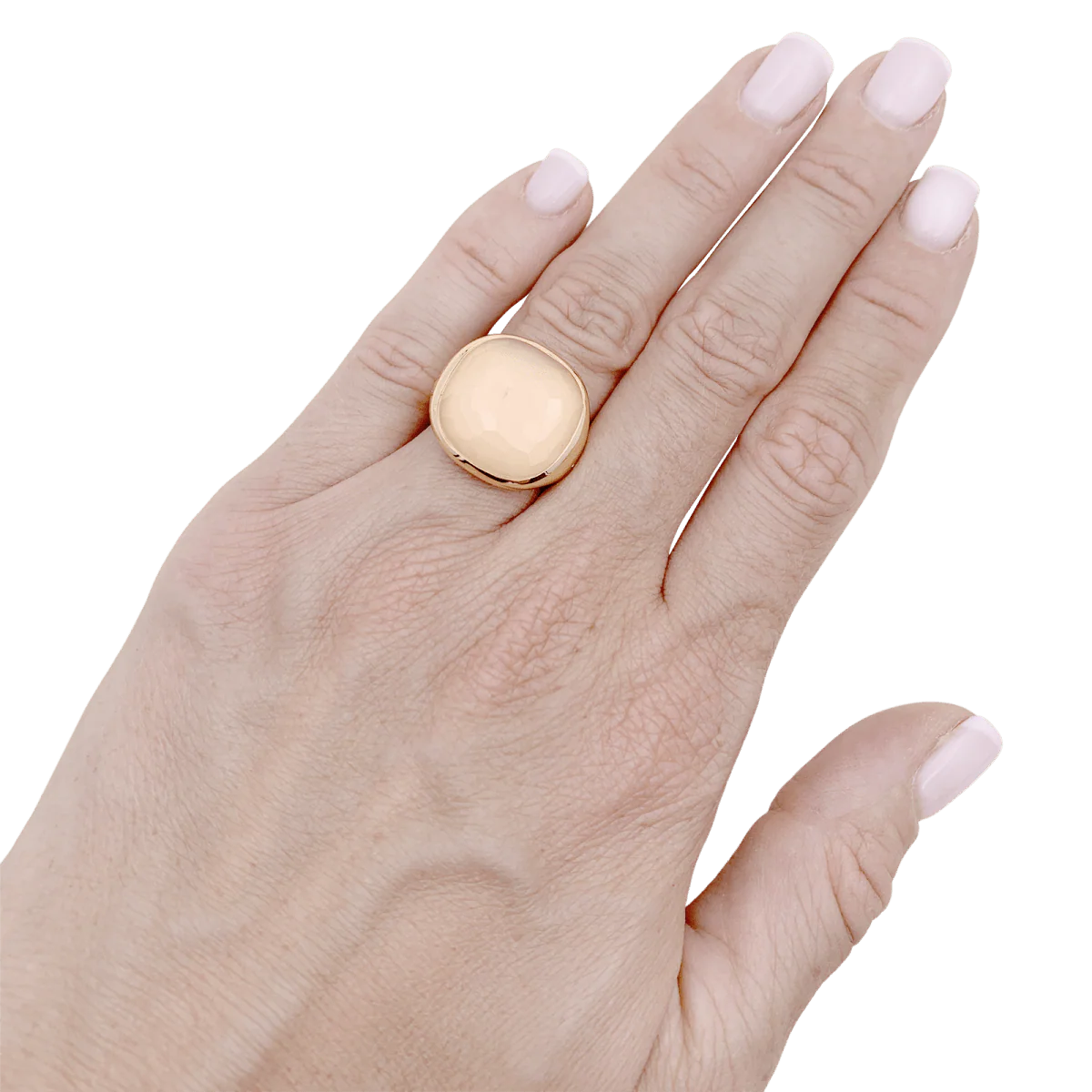 Bague Cocktail POMELLATO "Cipria" en or rose et quartz - Image 2