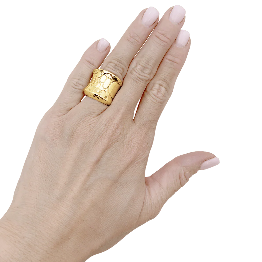Bague Jonc POMELLATO "Cocco" en or jaune - Image 2