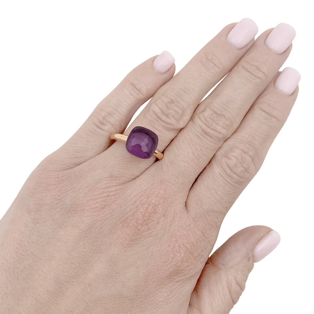 Bague POMELATTO "Nudo Classic" en or rose et améthyste - Image 6