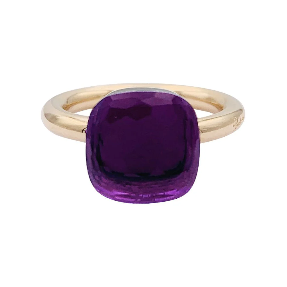Bague Pomellato, collection "Nudo Classic", or rose et améthyste.