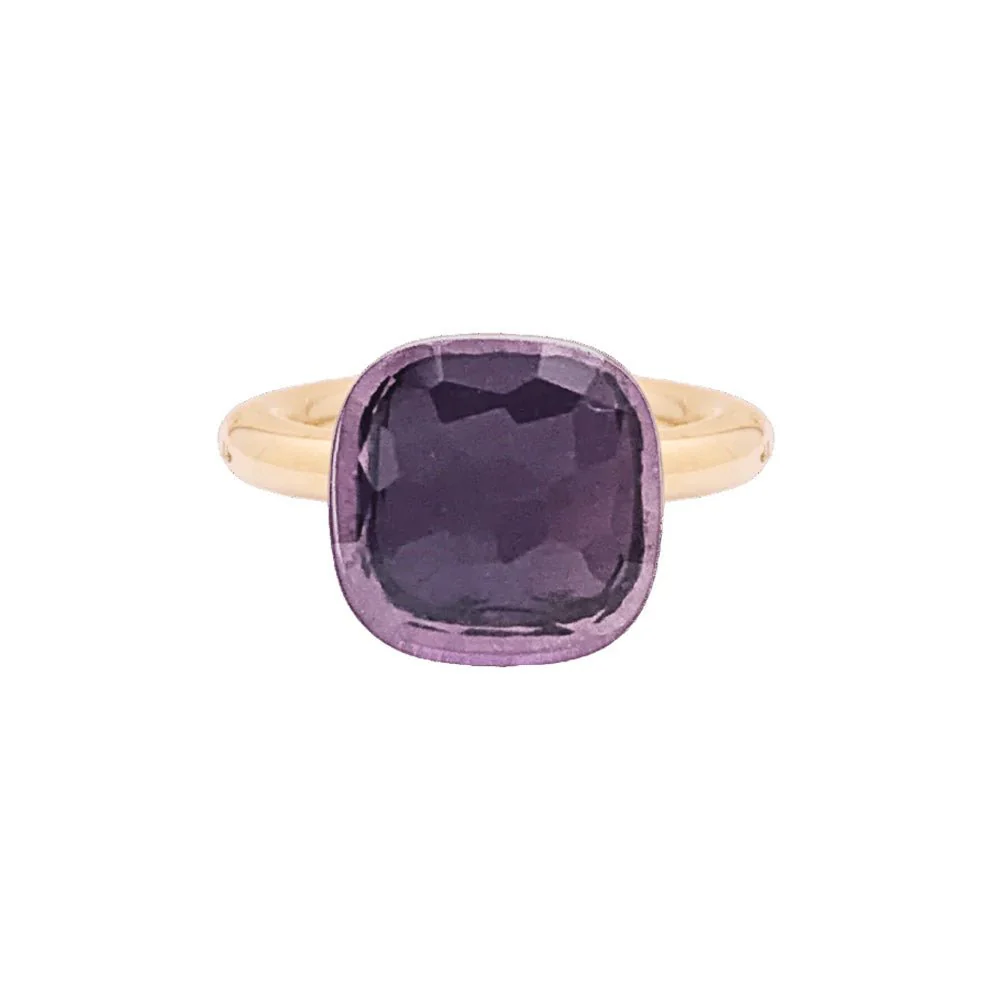 Bague Solitaire POMELLATO "Nudo Classic" en or rose et améthyste