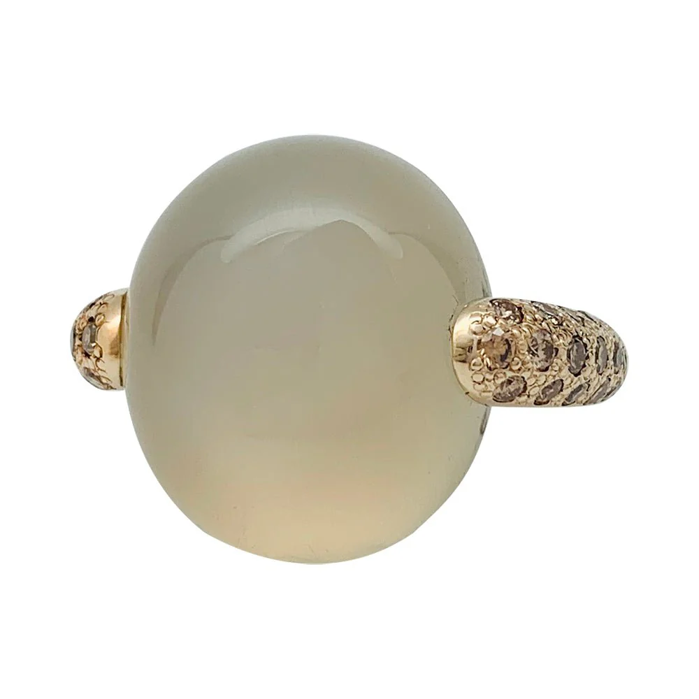 Bague Pomellato, "Luna", or naturel, diamants et pierre de lune - Image 6