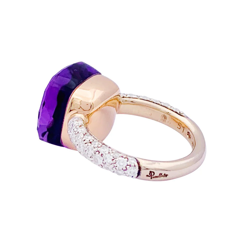 Bague Pomellato, "Nudo", améthyste, diamants, deux ors. - Image 2