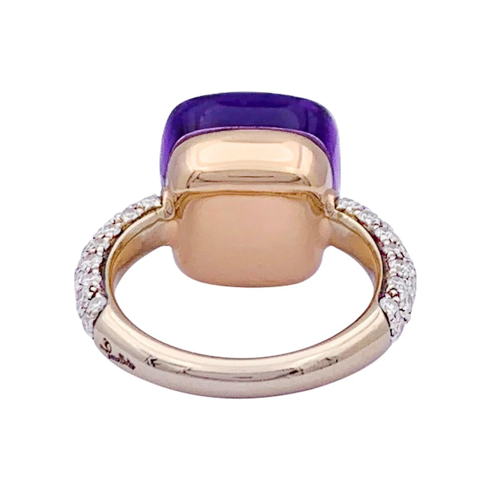 Bague Pomellato, "Nudo", améthyste, diamants, deux ors. - Image 4