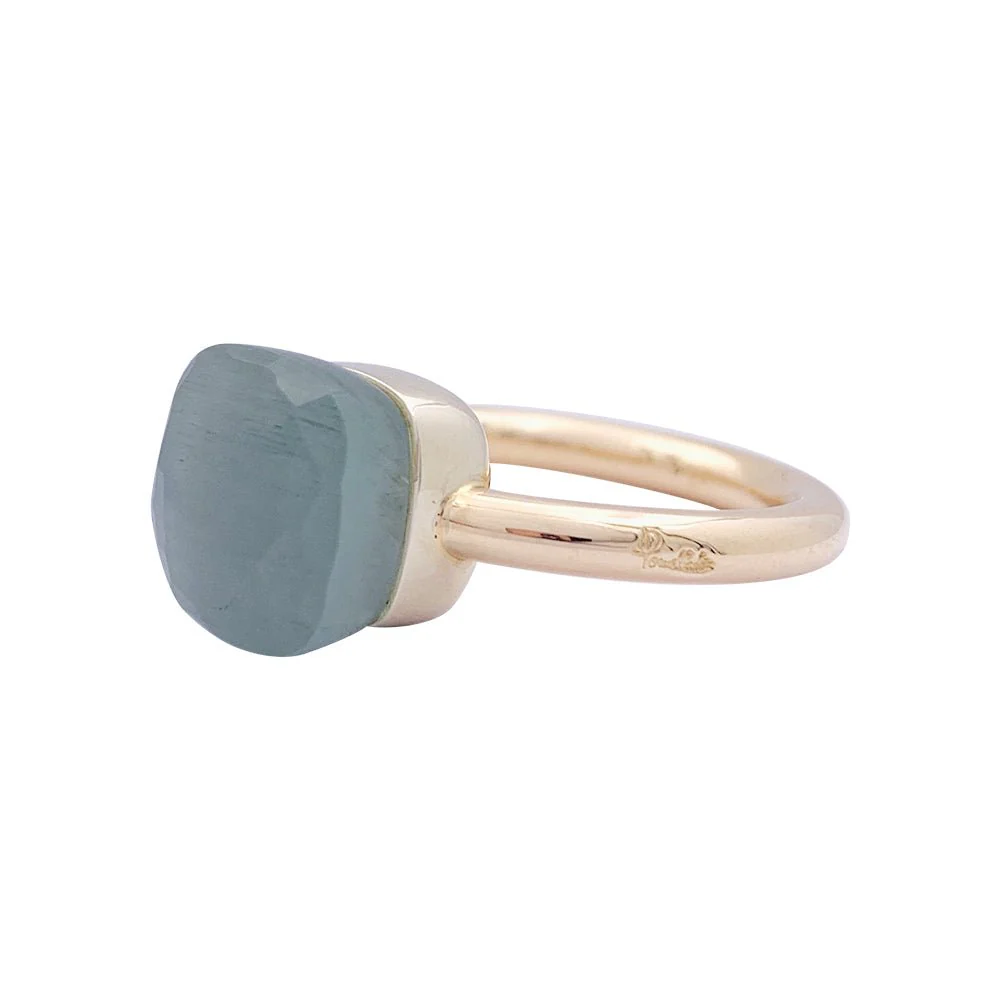 Bague Pomellato,"Nudo Classic", deux ors, aigue-marine laiteuse. - Image 2