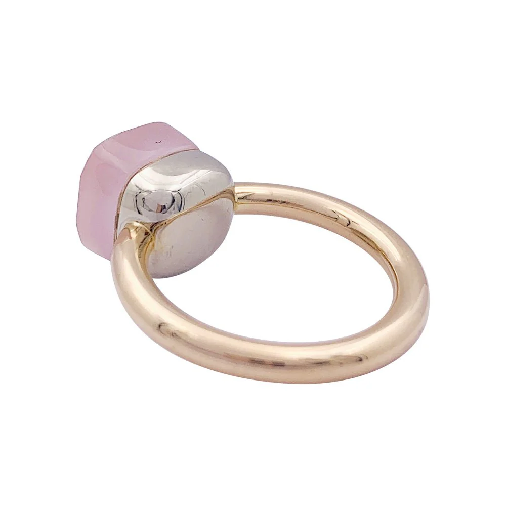 Bague Pomellato,"Nudo Classic", deux ors et quartz rose. - Image 3