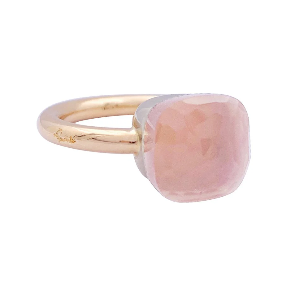 Bague Pomellato,"Nudo Classic", deux ors et quartz rose. - Image 4