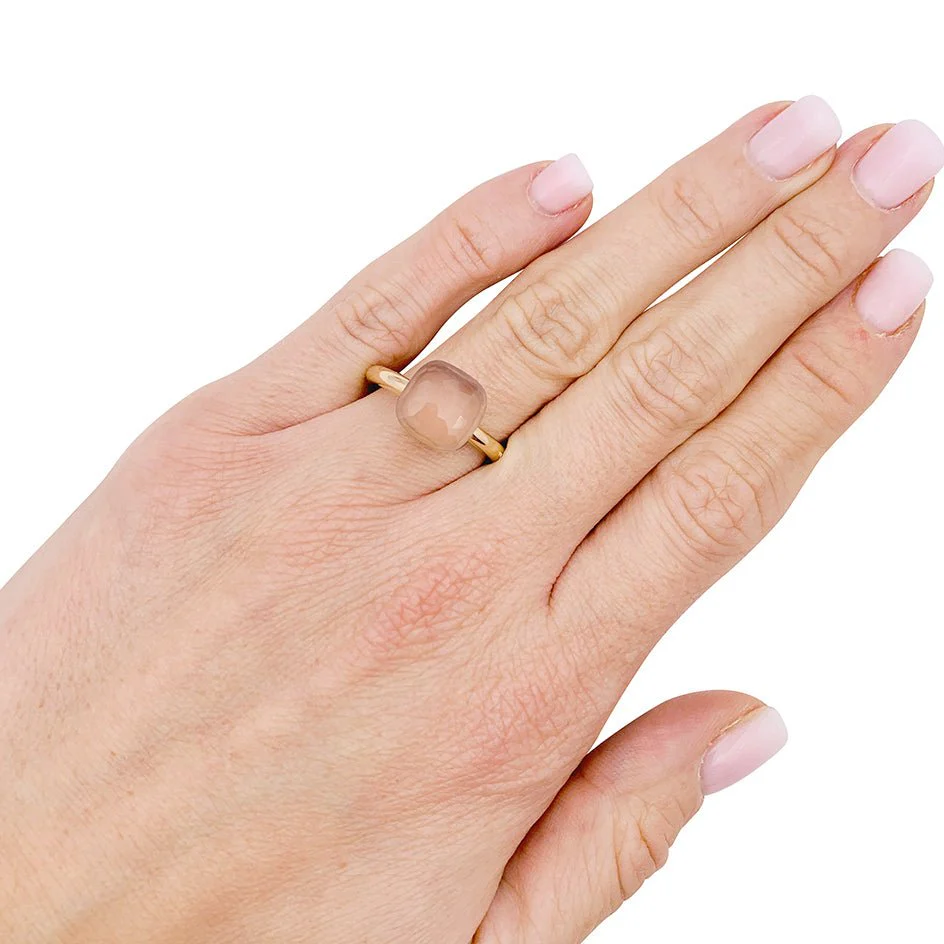 Bague Pomellato,"Nudo Classic", deux ors et quartz rose. - Image 6