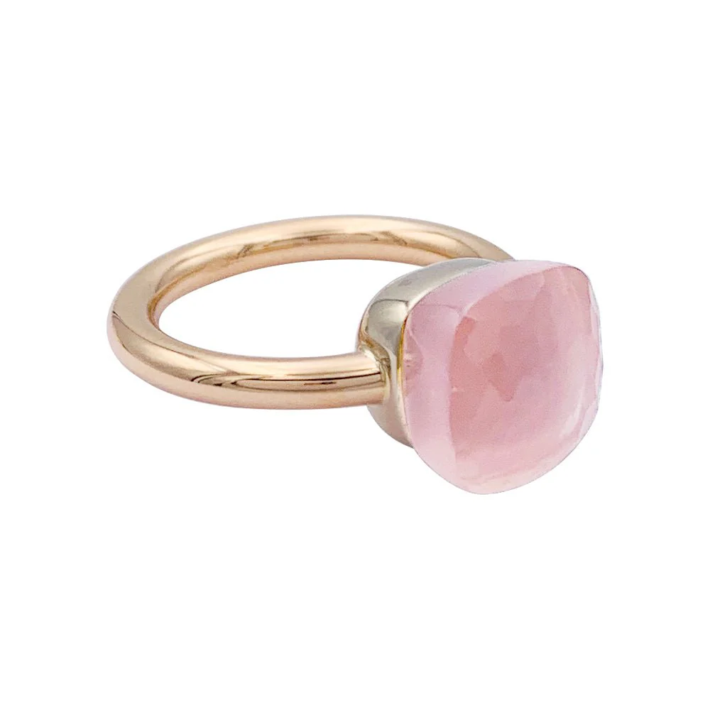 Bague Pomellato,"Nudo Classic", deux ors et quartz rose. - Image 3