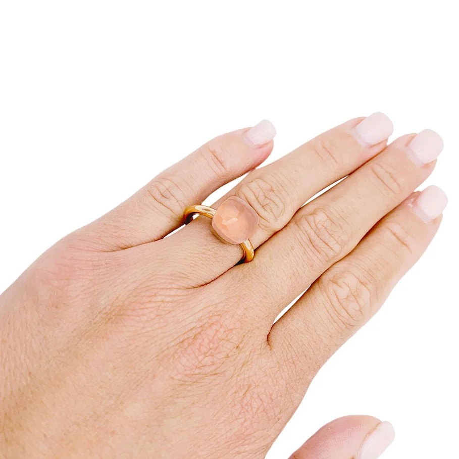 Bague Pomellato,"Nudo Classic", deux ors et quartz rose. - Image 5