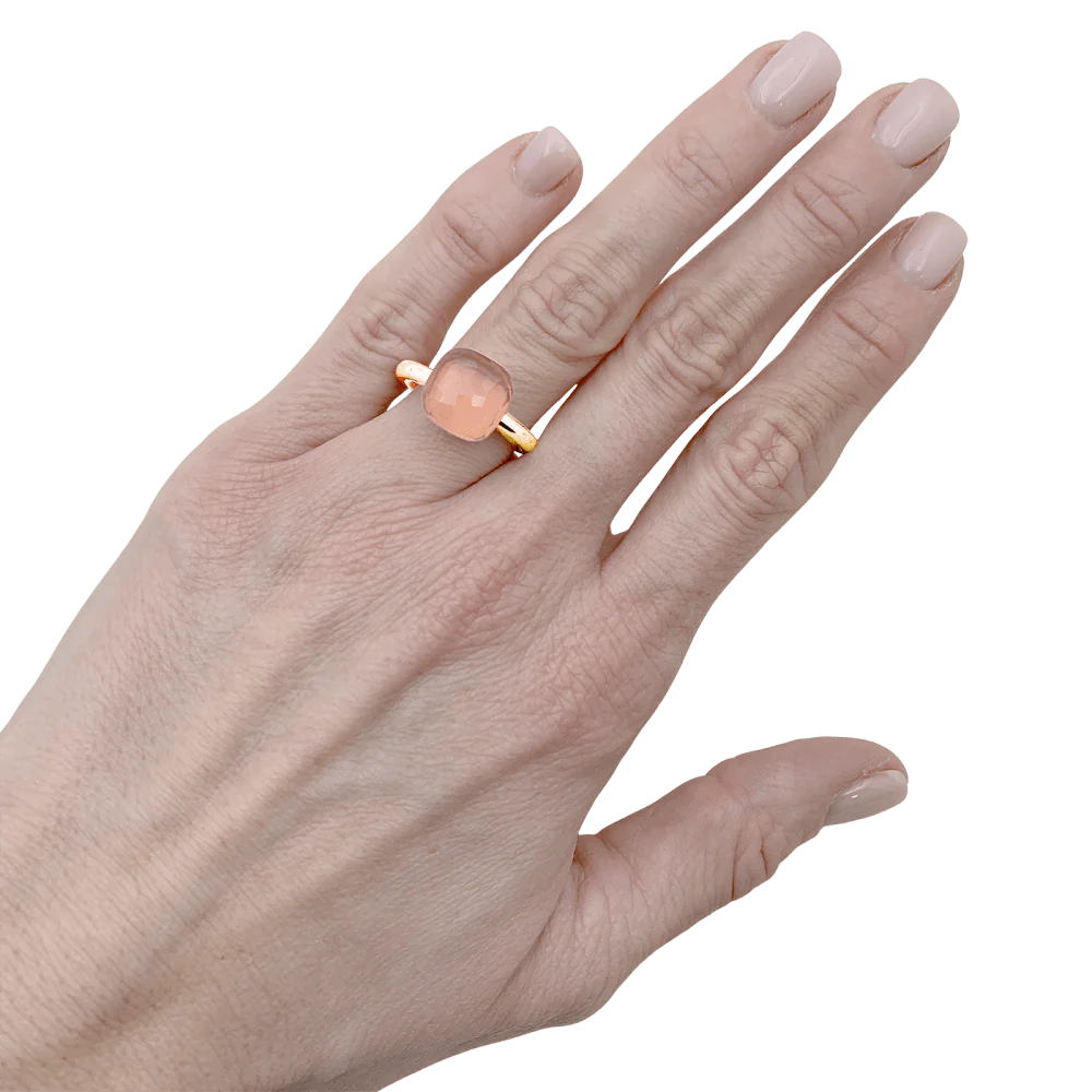 Bague Cocktail POMELLATO "Nudo Classic" en or rose, or blanc et quartz - Image 2