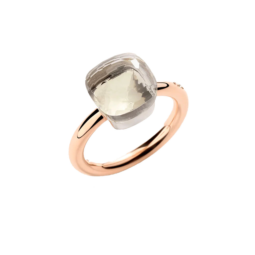 Bague Cocktail POMELLATO "Nudo Classic" en or blanc, or rose et topaze - Image 3