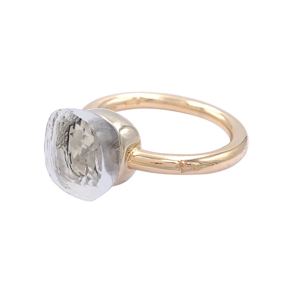 Bague Pomellato, "Nudo Classique", or rose et blanc, topaze - Image 4