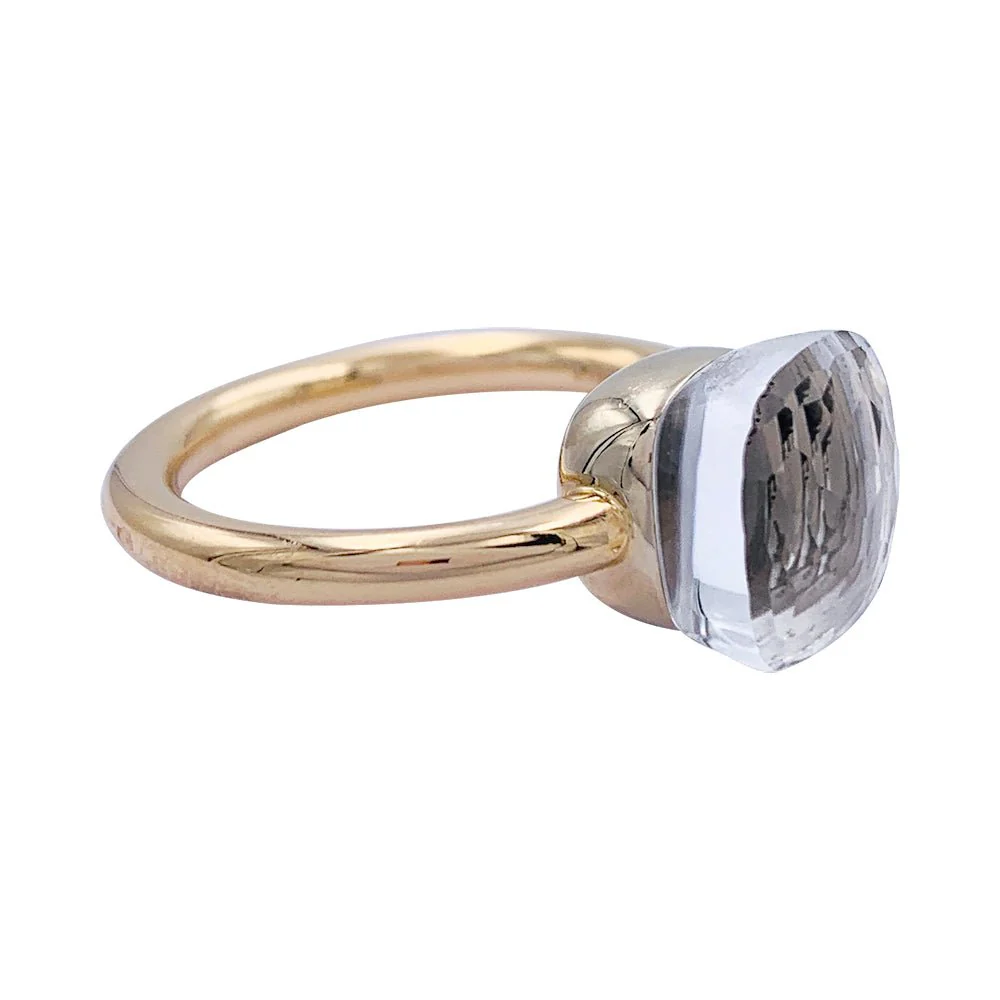 Bague Pomellato, "Nudo Classique", or rose et blanc, topaze - Image 4