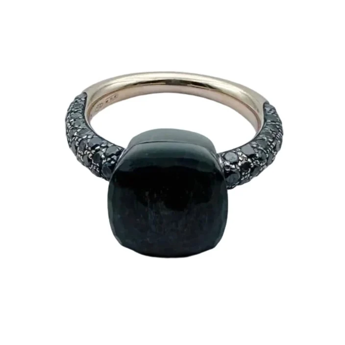 Bague POMELLATO "Nudo" en or rose, titane, obsidienne et diamants noirs - Image 2