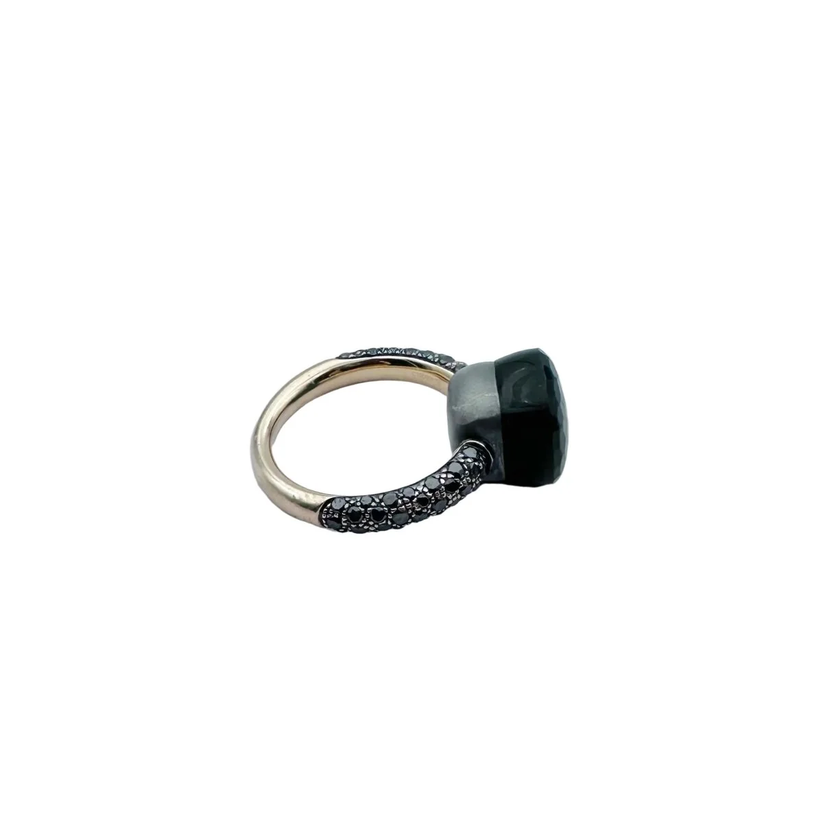 Bague POMELLATO "Nudo" en or rose, titane, obsidienne et diamants noirs - Image 3