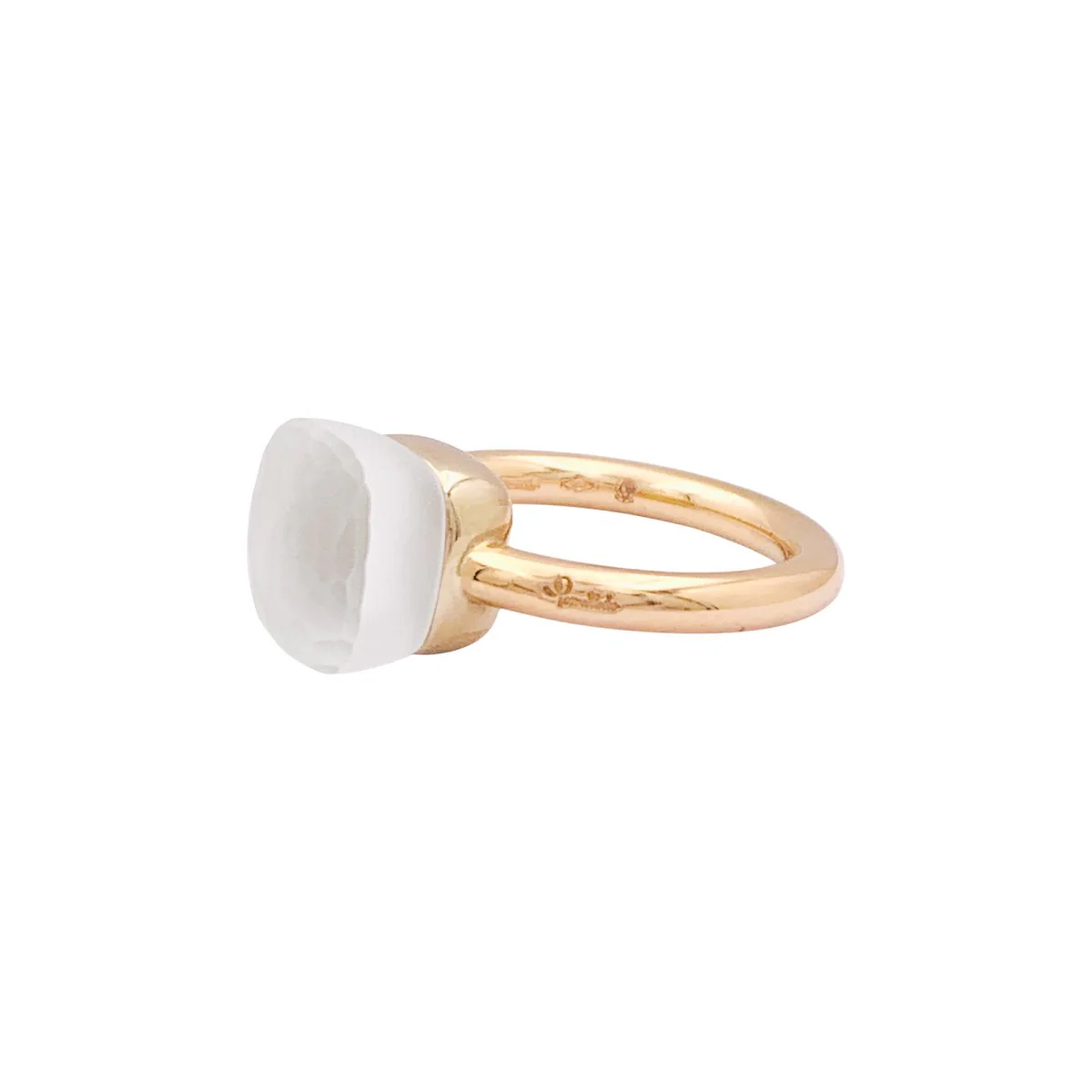 Bague POMELLATO, "Nudo Gelé", en or rose et blanc, topaze et nacre blanche - Image 3