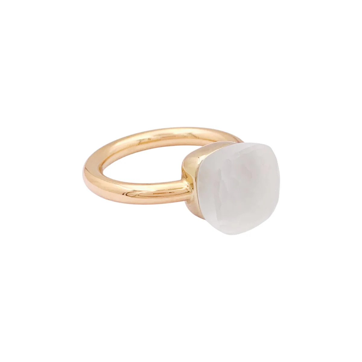 Bague POMELLATO, "Nudo Gelé", en or rose et blanc, topaze et nacre blanche - Image 5