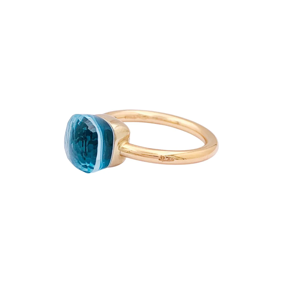 Bague Pomellato, "Nudo Petit", or rose, or blanc, topaze bleue. - Image 2