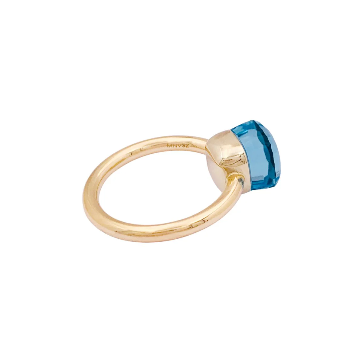 Bague Pomellato, "Nudo Petit", or rose, or blanc, topaze bleue. - Image 3