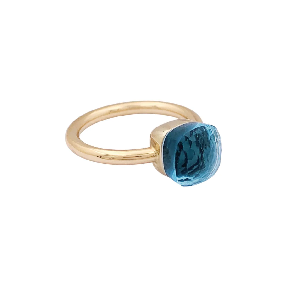 Bague Pomellato, "Nudo Petit", or rose, or blanc, topaze bleue. - Image 4