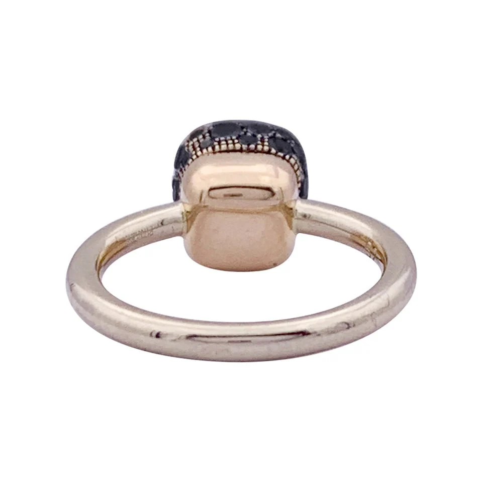 Bague Pomellato, "Nudo Solitaire", deux ors, diamants traités noirs. - Image 5