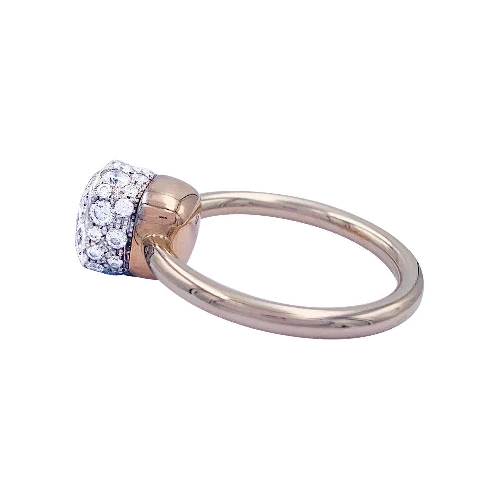 Bague Pomellato, "Nudo Solitaire", or rose et blanc, diamants - Image 2