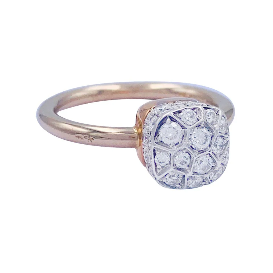 Bague Pomellato, "Nudo Solitaire", or rose et blanc, diamants - Image 4