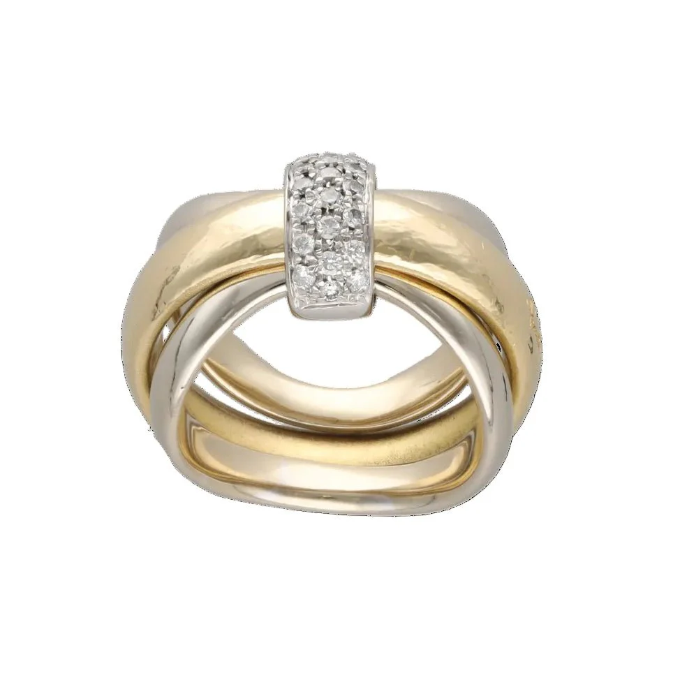 Bague POMELLATO en or jaune, or blanc et diamants