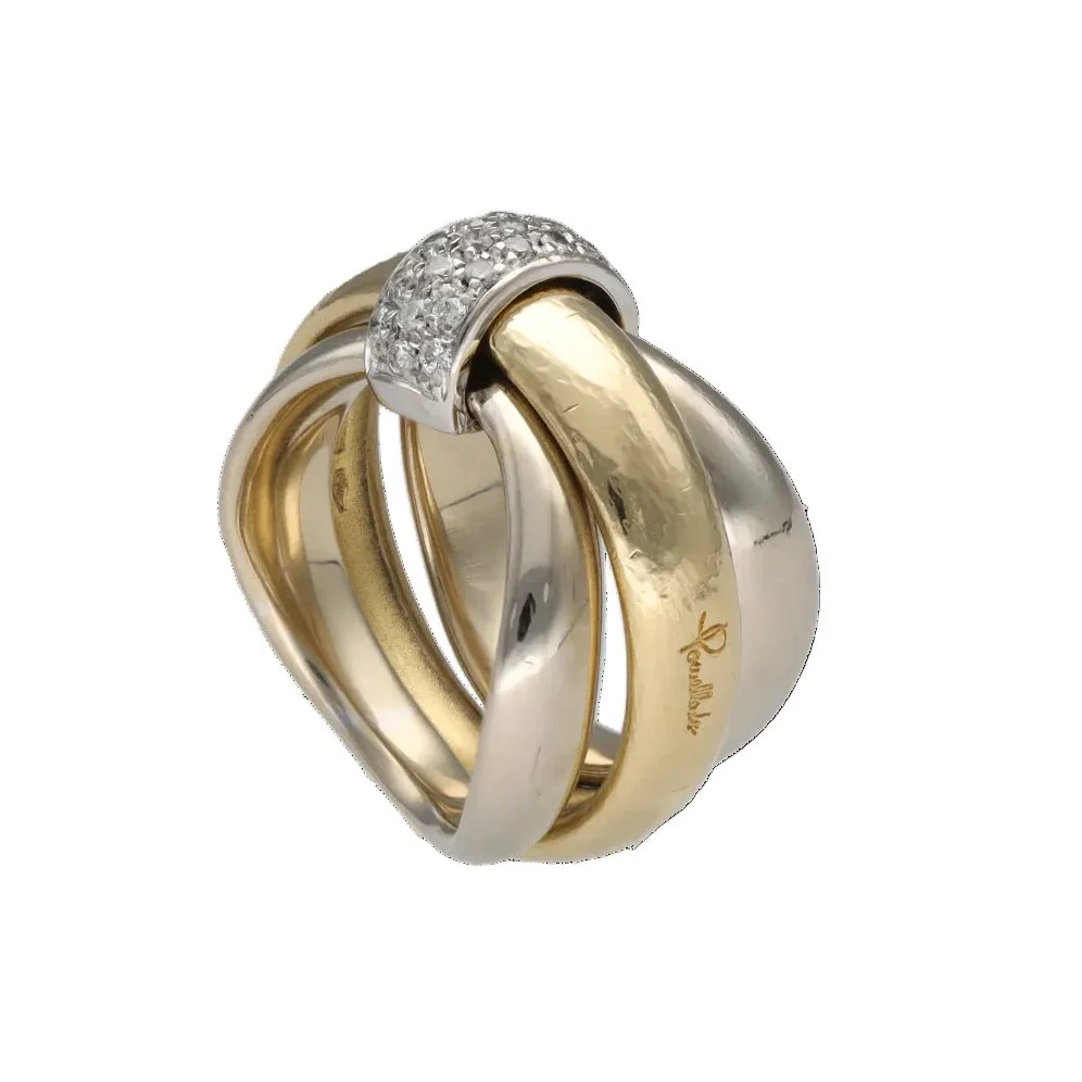 Bague POMELLATO en or jaune, or blanc et diamants - Image 3