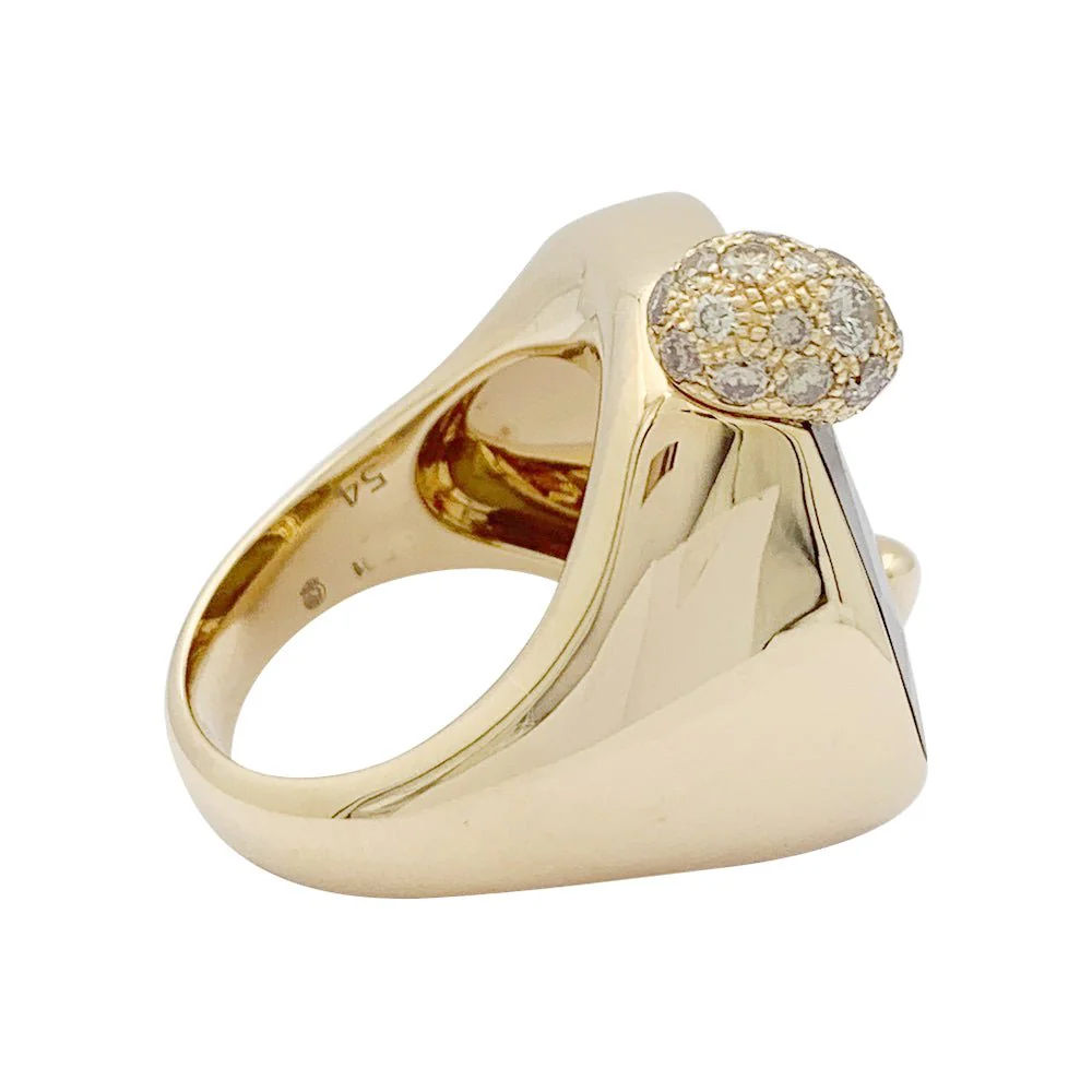 Bague POMELLATO "Ritratto" en or rose, diamants et oeil de tigre - Image 5