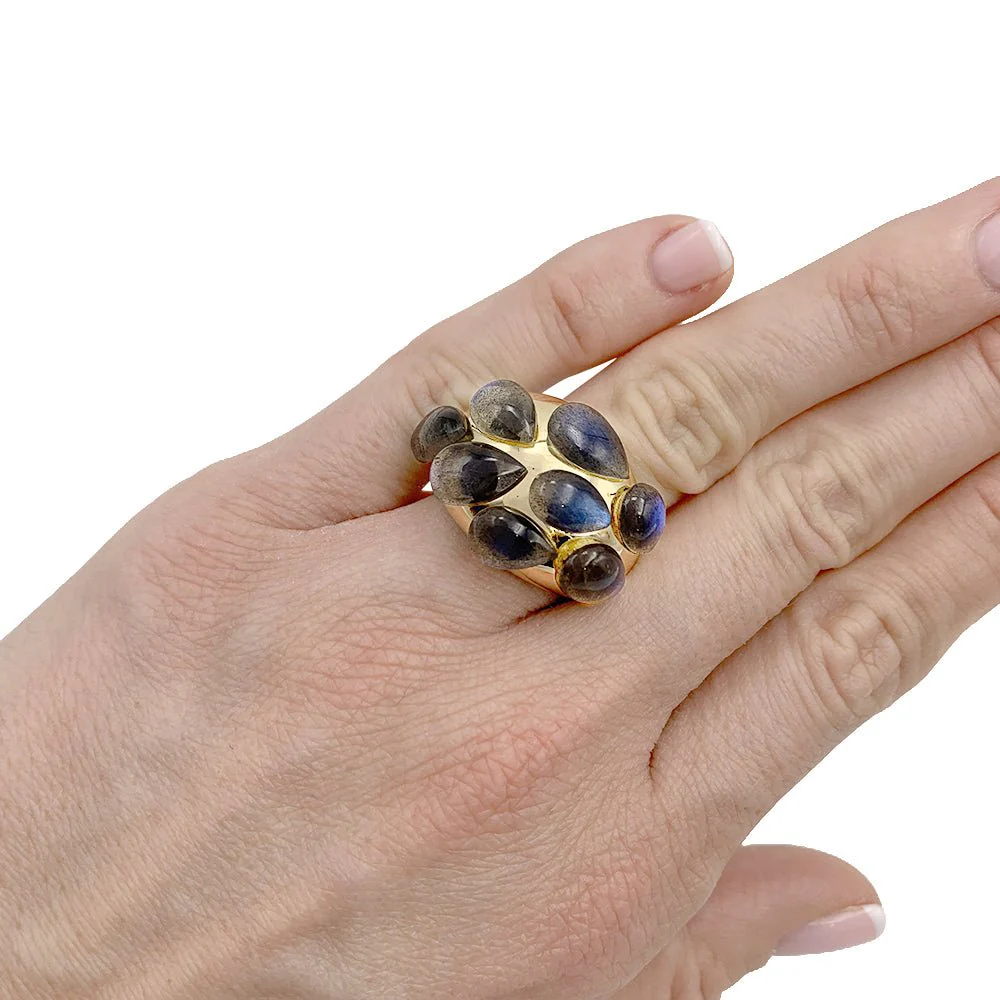 Bague Pomellato, "Rugiada", or jaune, labradorites - Image 3