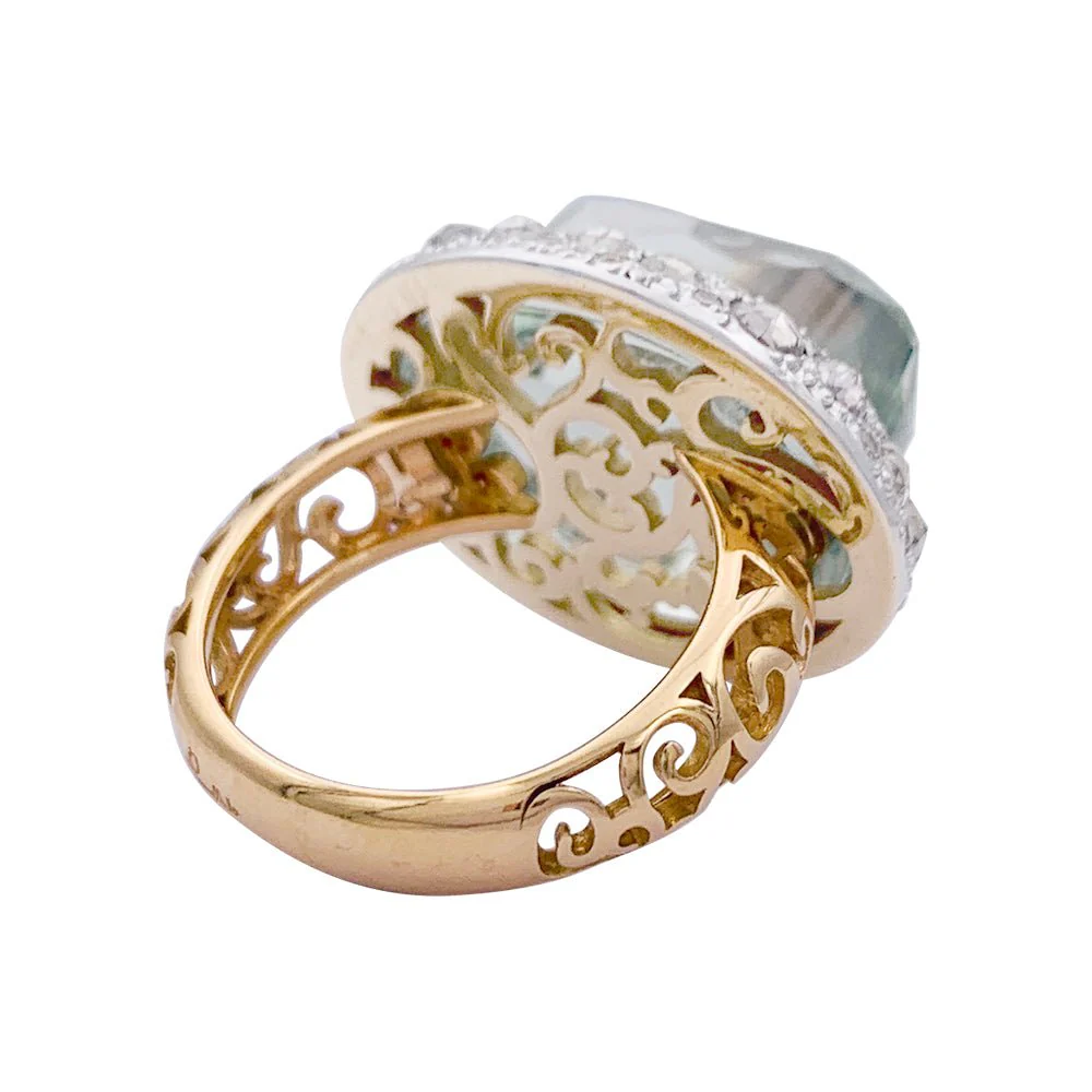 Bague POMELLATO "Tango" en or rose, diamants bruns, diamants et prasiolite. - Image 3