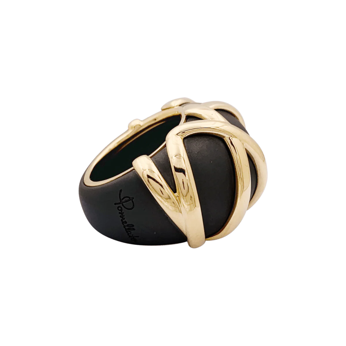 Bague Jonc Pomellato "Titanio" en or rose et titane - Image 3
