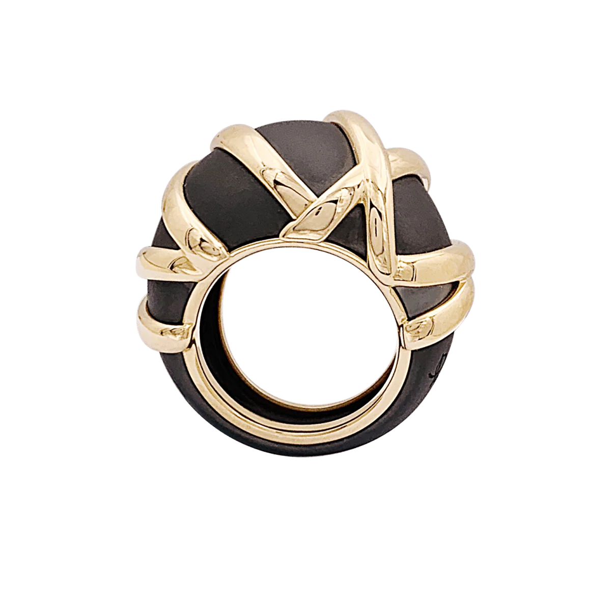 Bague Jonc Pomellato "Titanio" en or rose et titane - Image 6