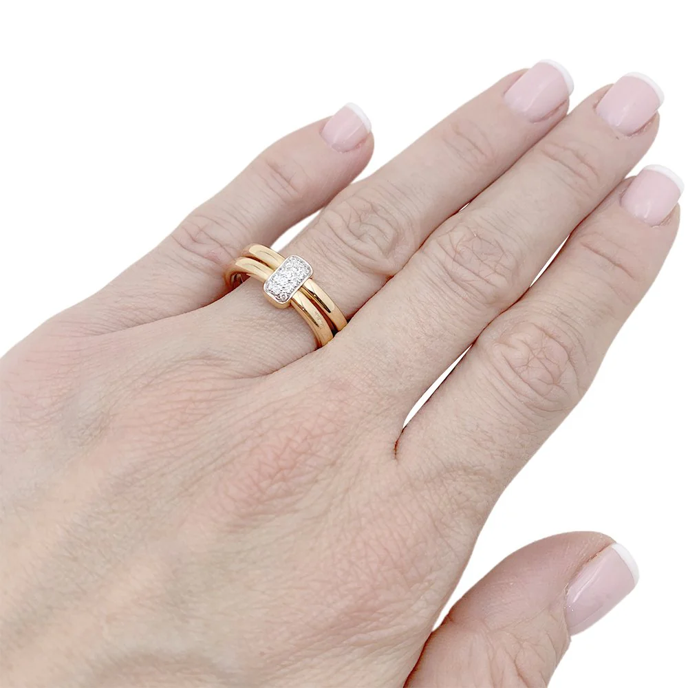Bague POMELLATO, "Together" en or rose et diamants - Image 2