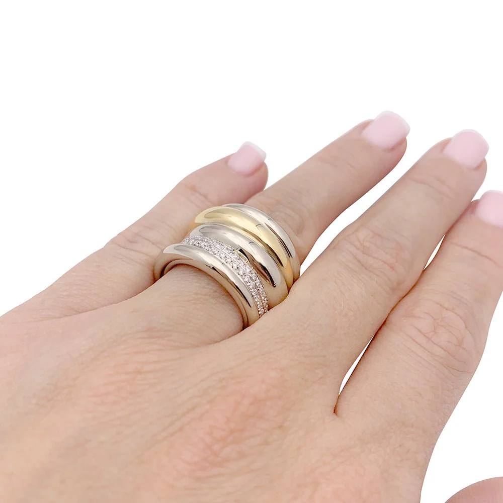 Bague POMELLATO, "Tubolare", deux ors et diamants. - Image 5