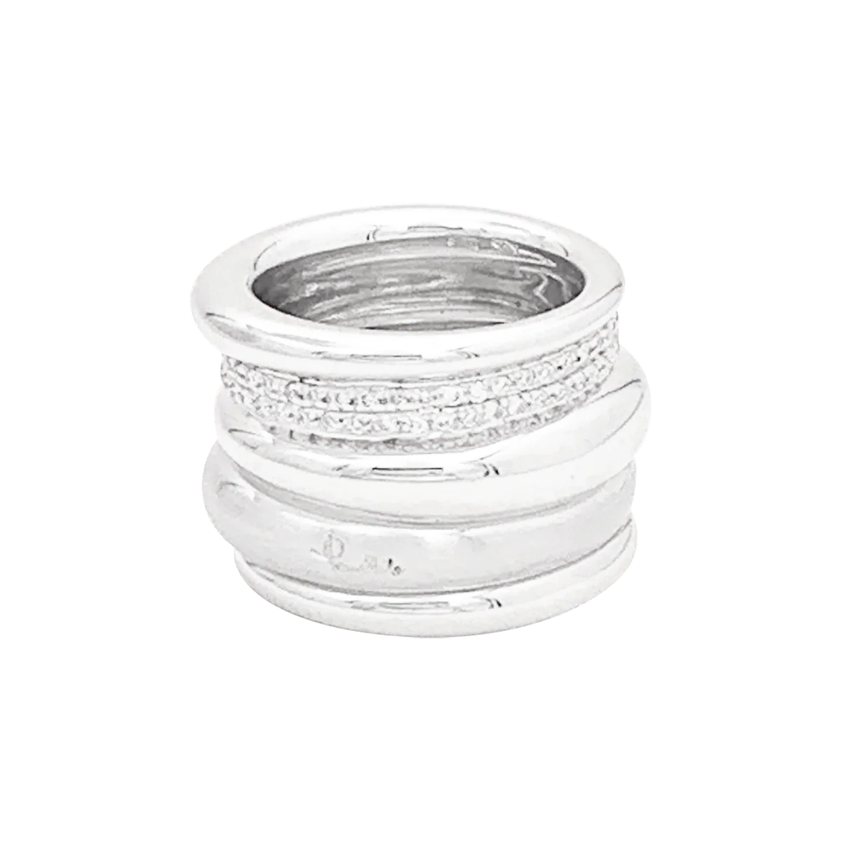 Bague POMELLATO "Tubolare" en or blanc et diamants