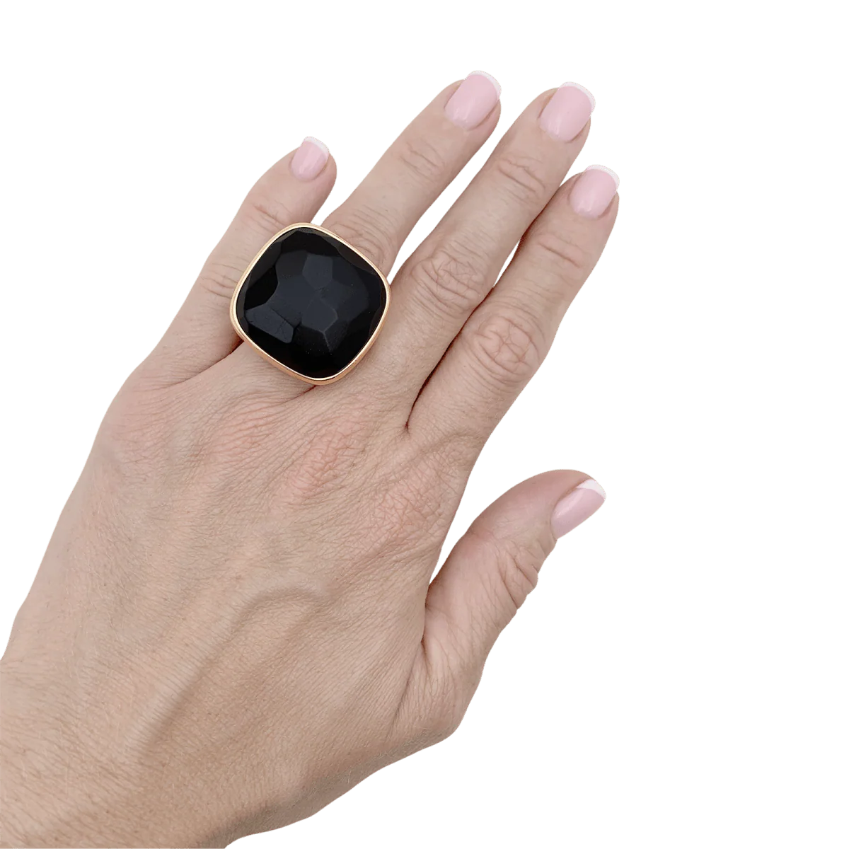 Bague Cocktail POMELLATO "Victoria" en or rose et jais - Image 2