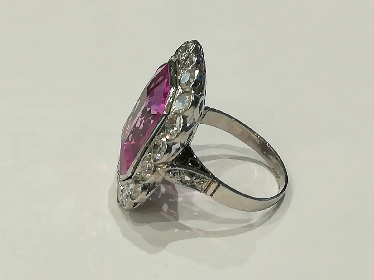 Bague Pompadour Art Déco Diamants