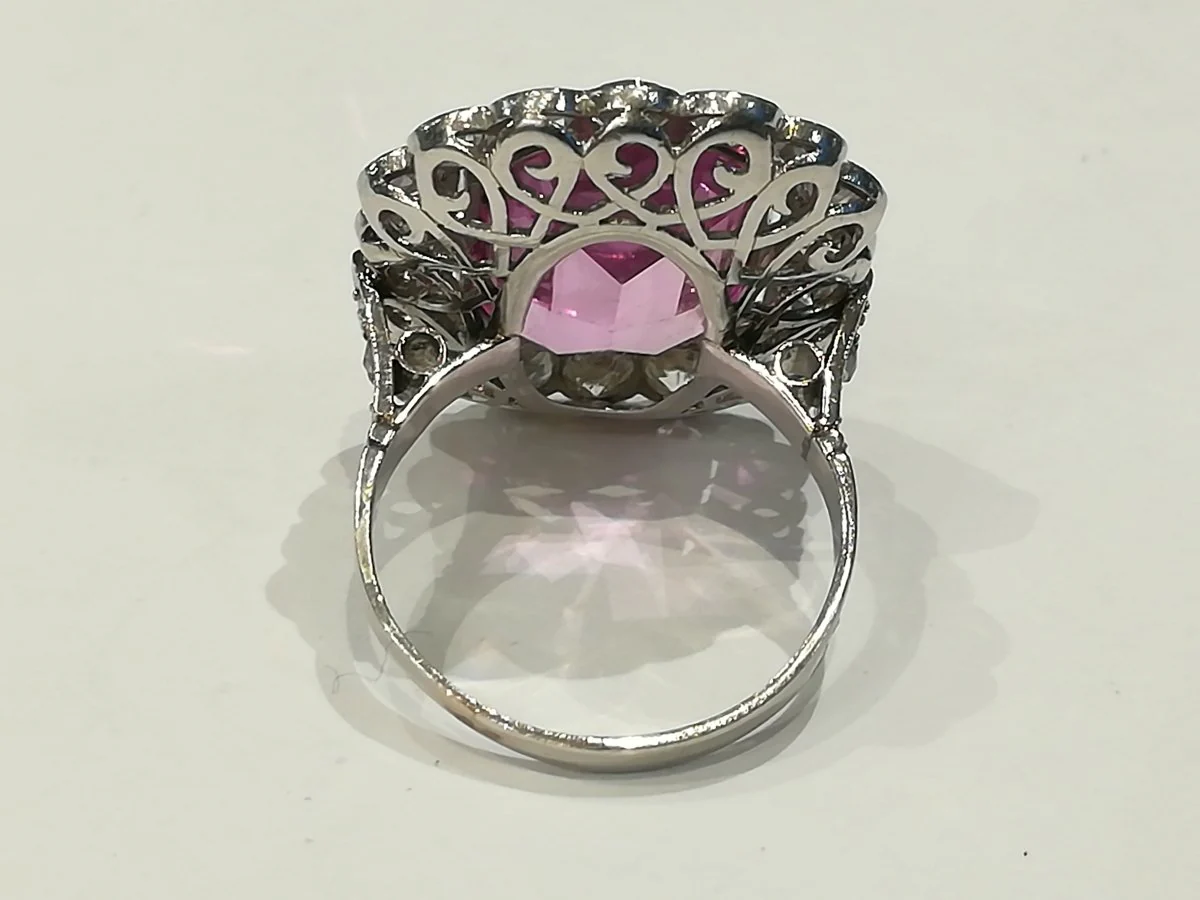 Bague Pompadour Art Déco Diamants - Image 2