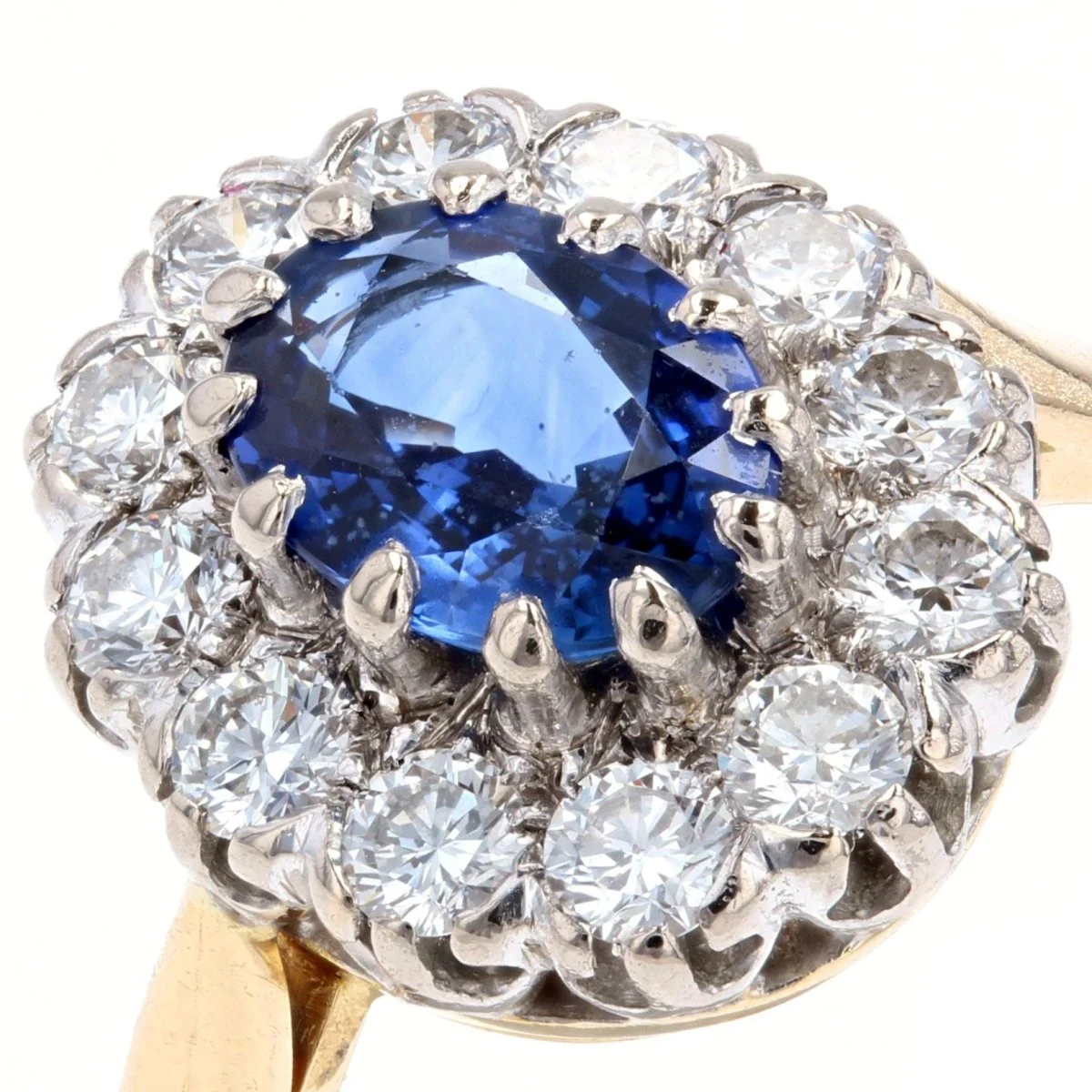 Bague Pompadour en or jaune, saphir, perles et diamants - Image 7