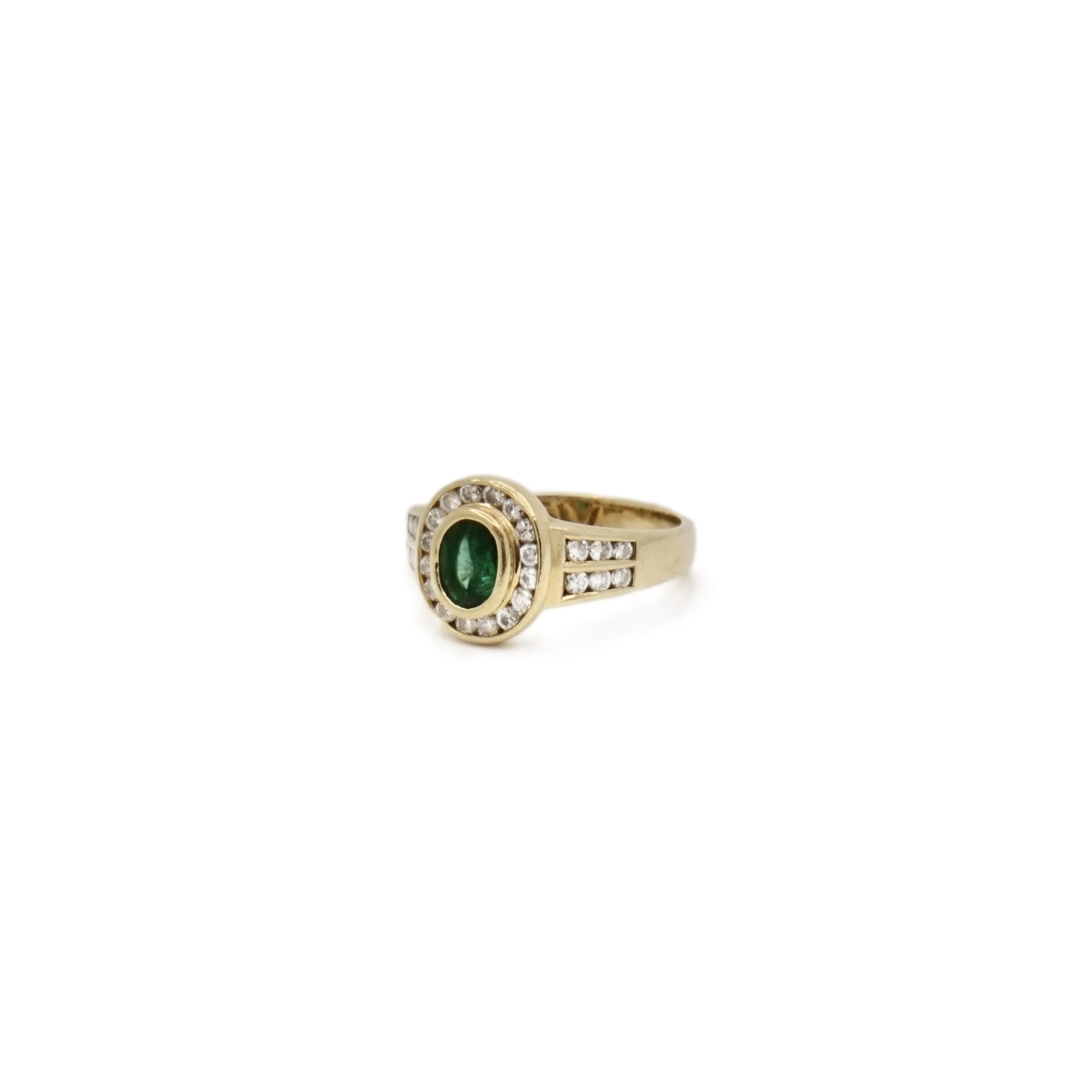 Bague Pompadour en or et émeraude - Image 4