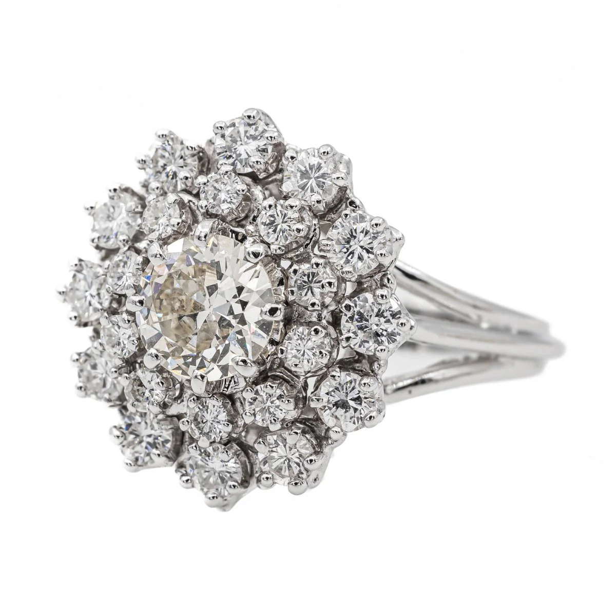 Bague Pompadour en Or blanc et Diamant - Image 3