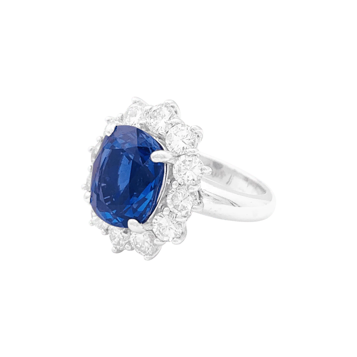 Bague "Pompadour" en or blanc, saphir et diamants - Image 3