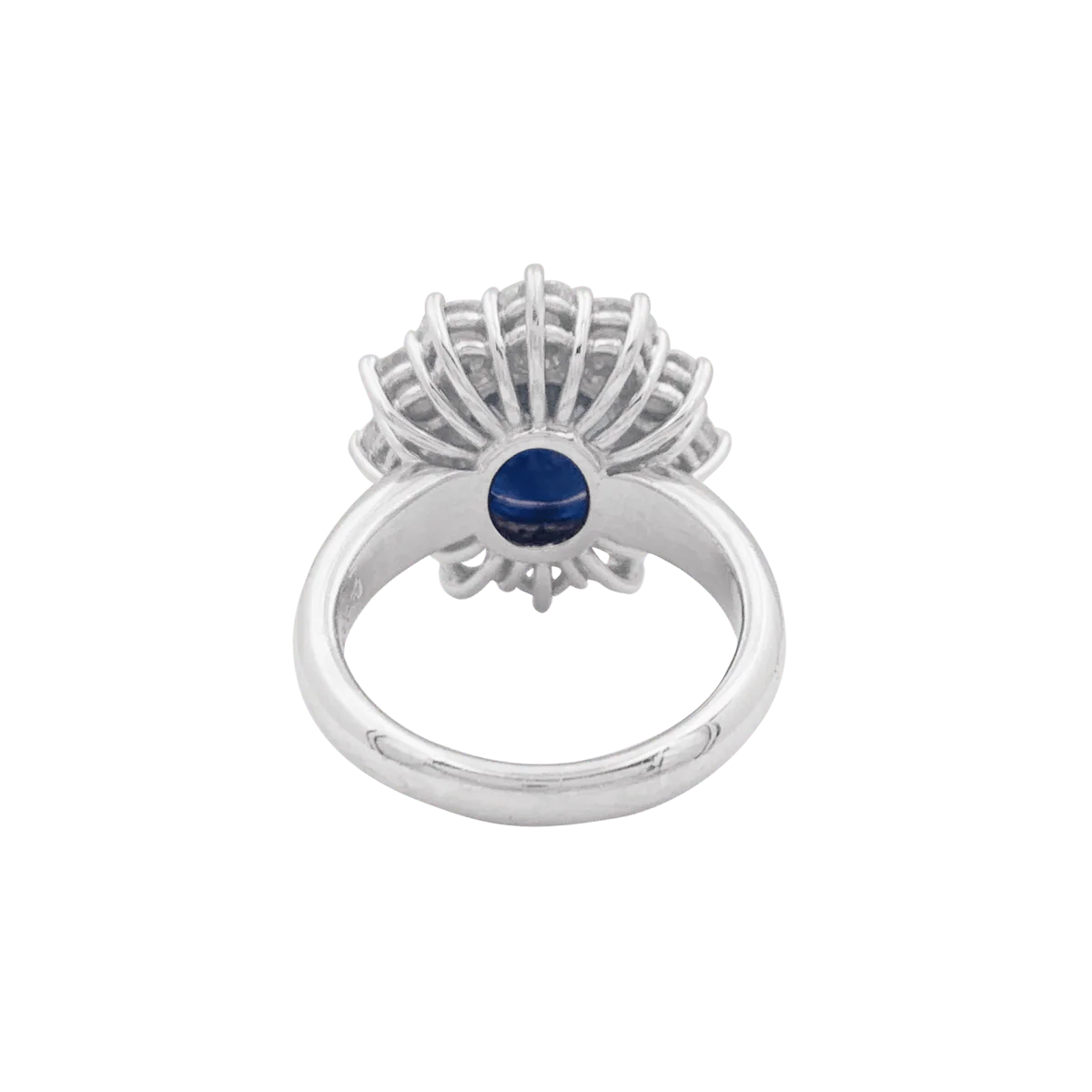 Bague "Pompadour" en or blanc, saphir et diamants - Image 4
