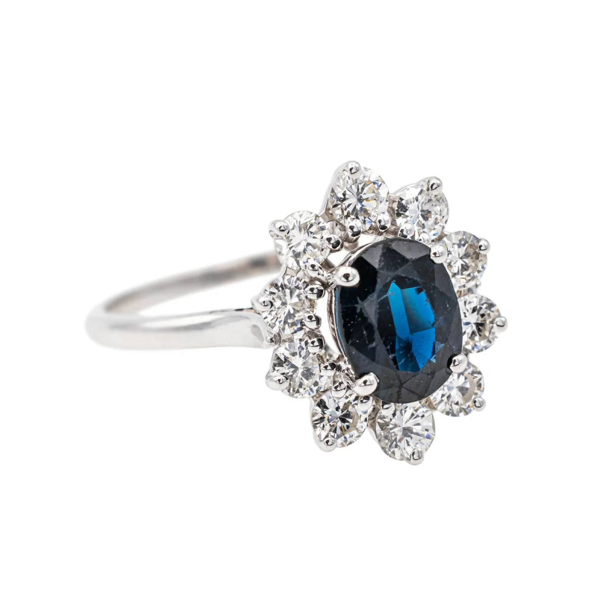 Bague Pompadour Or blanc Saphir - Image 6