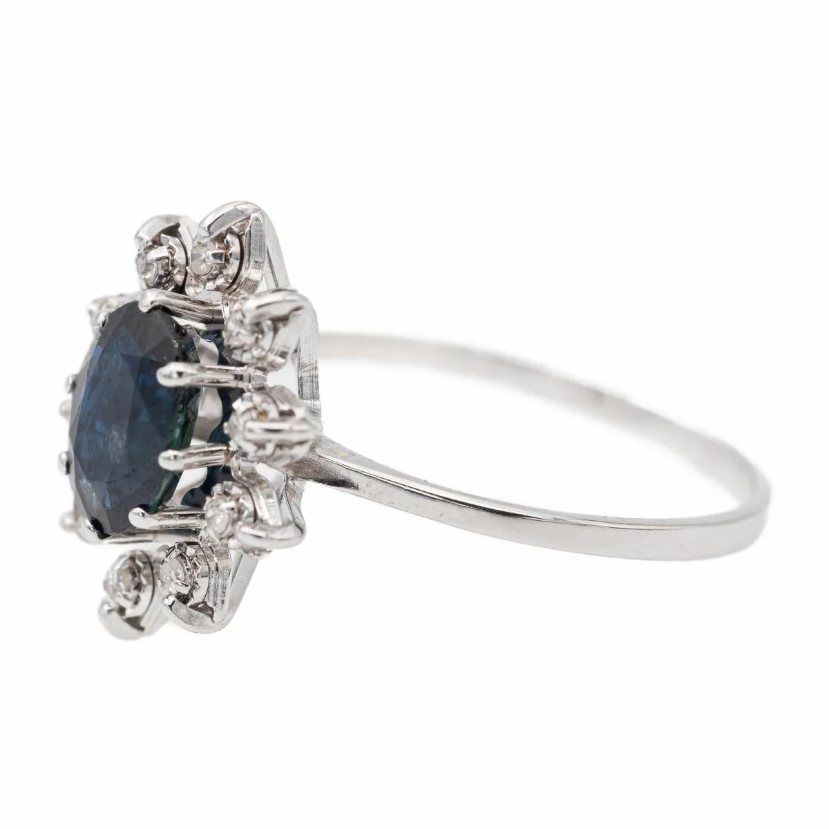 Bague Pompadour Or blanc Saphir - Image 4