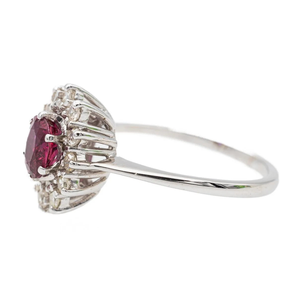 Bague Pompadour Or blanc Saphir - Image 4