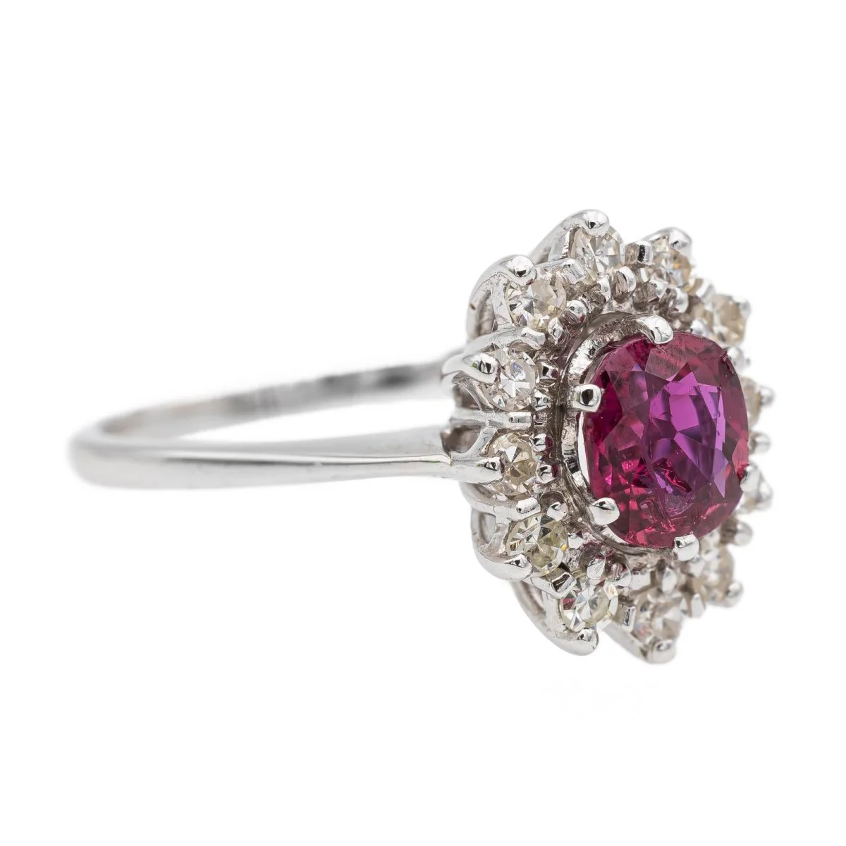 Bague Pompadour Or blanc Saphir - Image 7